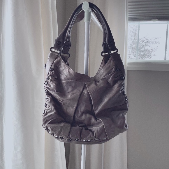 Treesje Grey Hobo Bag with Studs - Picture 1 of 10